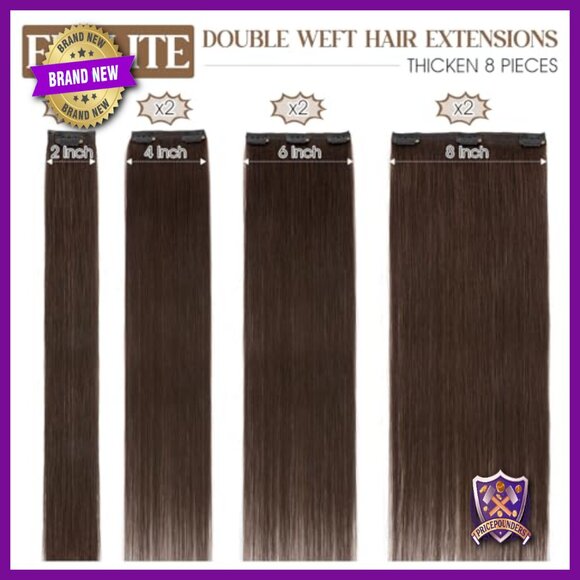 18 Inch Clip In Human Hair Extensions 8pcs Weft Straight Remy Hairpieces main image 4